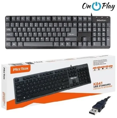 TECLADO MEETION USB K202 GRIS Y NEGRO - Imagen 2