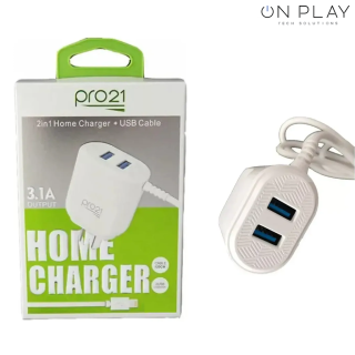 Cargador Rápido Pro21 P31 USB-C 3.1A + Cable Tipo-C