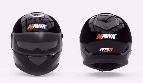 Casco Hawk RS11 Negro Brillo Doble Visor Integral - Imagen 4