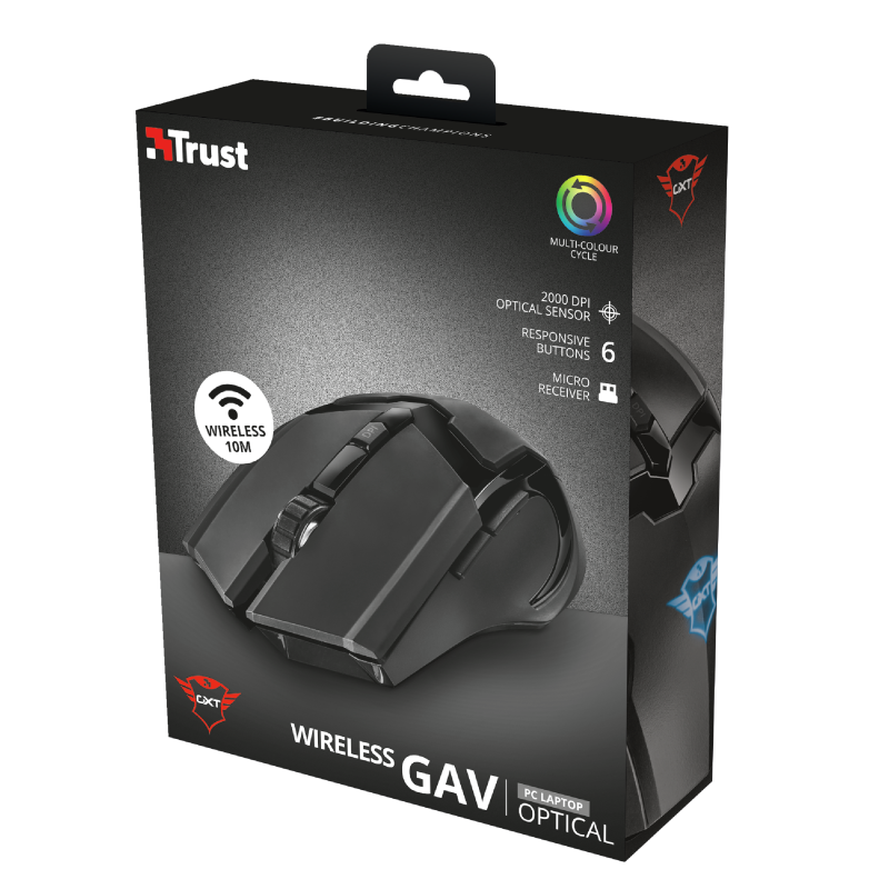 Mouse Gamer Trust Gxt 103 Gav Inalambrico Negro - Imagen 6