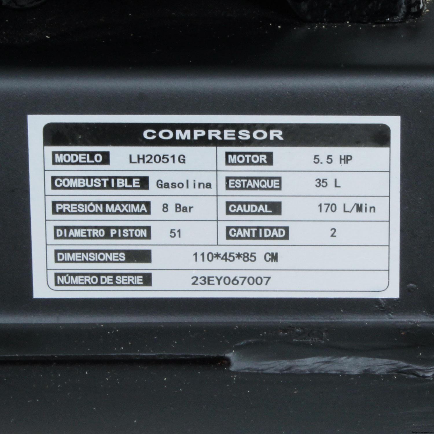 COMPRESOR AUTONOMO 5.5hp 35 litros Gasolina LH2051 - Imagen 9