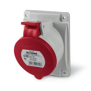Base Empotrable Enchufe/Hembra 3P+N+T IP44 32A 6H 346-415V FIJ84x106mm SCAME (rojo)