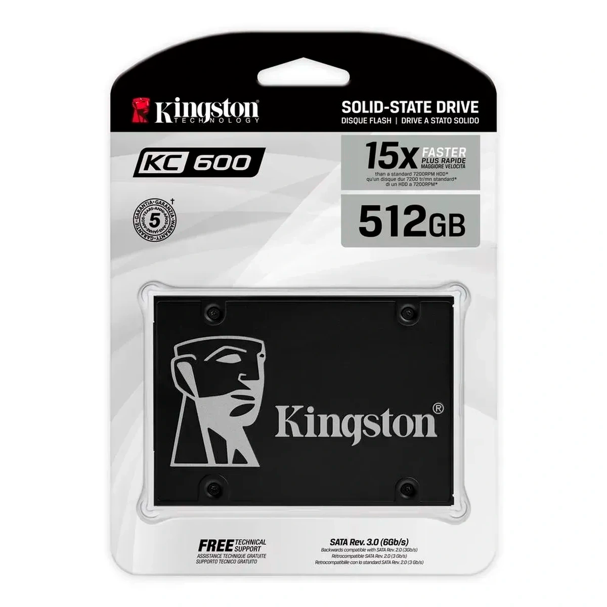Disco Duro Ssd Kingston KC600 512 Gb Sata 2,5 Negro - Imagen 2
