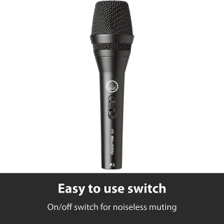 Micrófono Vocal Dinámico de Alto Rendimiento Con Interruptor de Encendido/Apagado Akg Perception P5