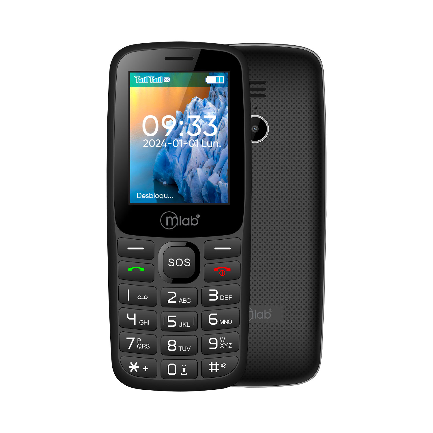 Telefono Celular Senior Adulto Mayor Microlab 9387 Sos 4g Negro - Imagen 4