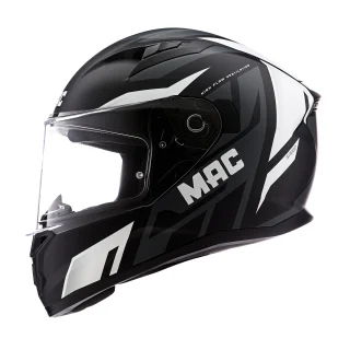 CASCO MAC SPEED NEGRO Y BLANCO XXL