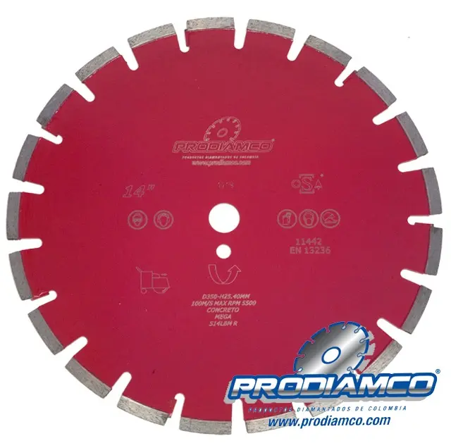 Disco Diamantado Mega 14” segmentado Concreto Linea Profesional - Imagen 2