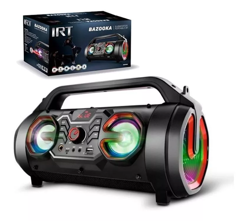 Parlante Bluetooth Portátil Bazooka Speaker Microfono Irt Fx Negro - Imagen 4