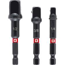 Set 3 Adaptadores P/Dados 1/2, 1/4, 3/8 Einhell
