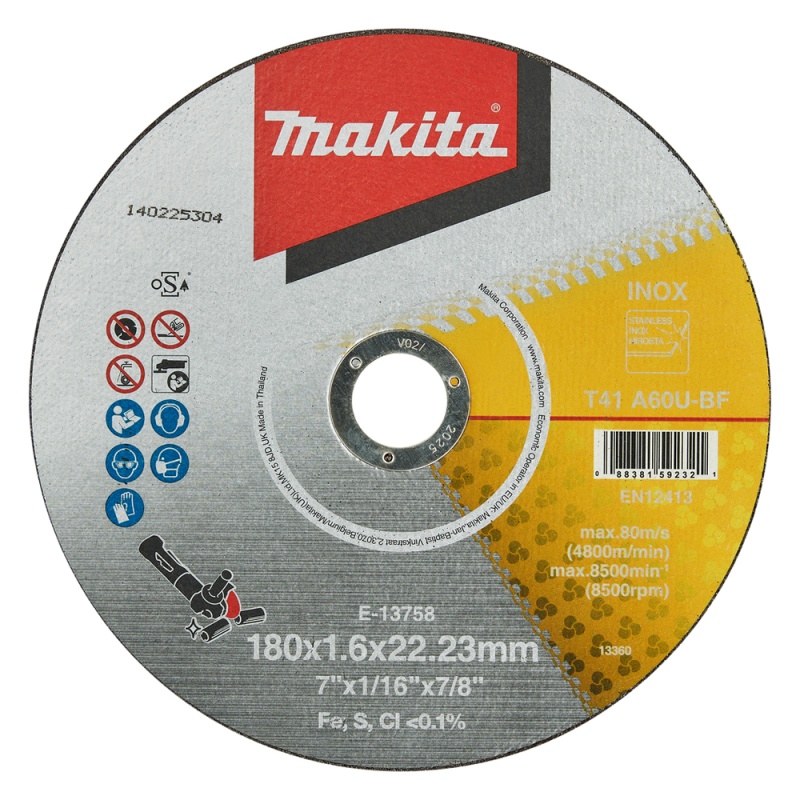 Disco Abrasivo de Corte 7″ x 1.6mm para Inox Makita - Imagen 2