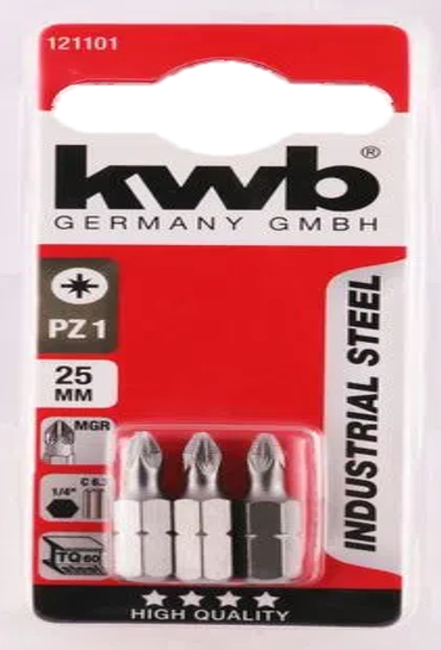 Punta Pozidriv PZ1x25mm Kwb