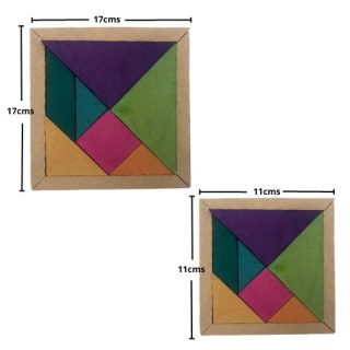 Tangram de madera, pequeño y grande