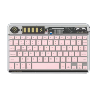 Teclado Mini Inalámbrico Bluetooth Rgb 030a Rosado