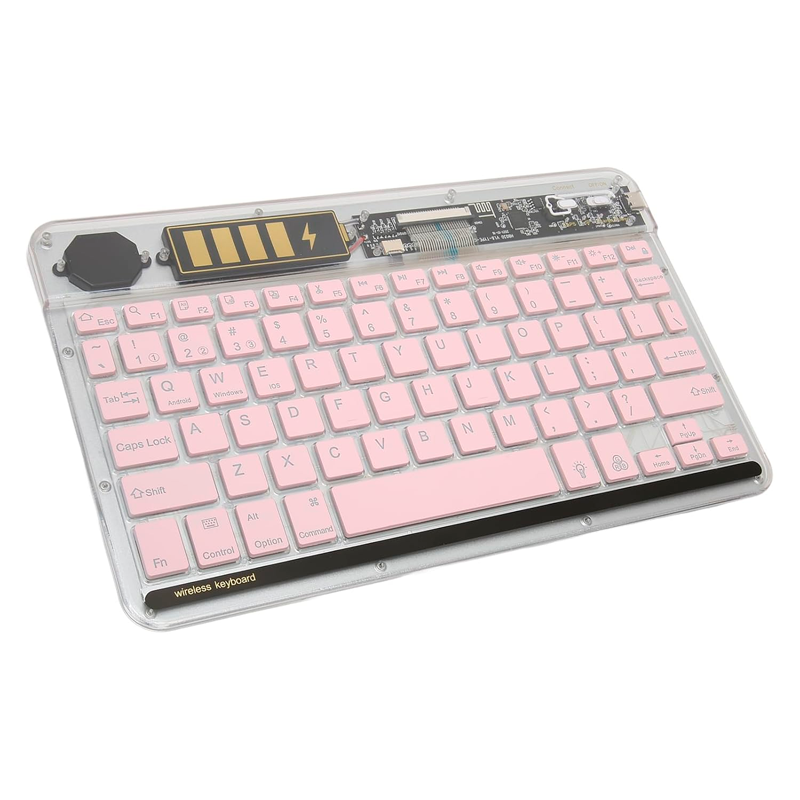 Teclado Mini Inalámbrico Bluetooth Rgb 030a Rosado - Imagen 4