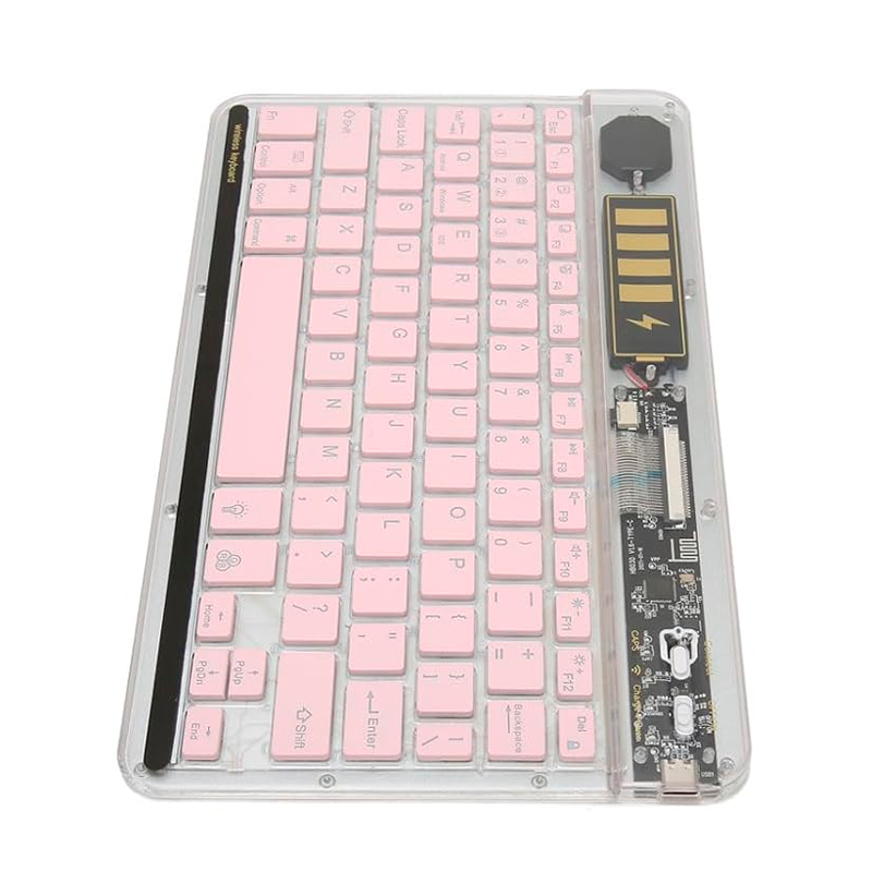 Teclado Mini Inalámbrico Bluetooth Rgb 030a Rosado - Imagen 5