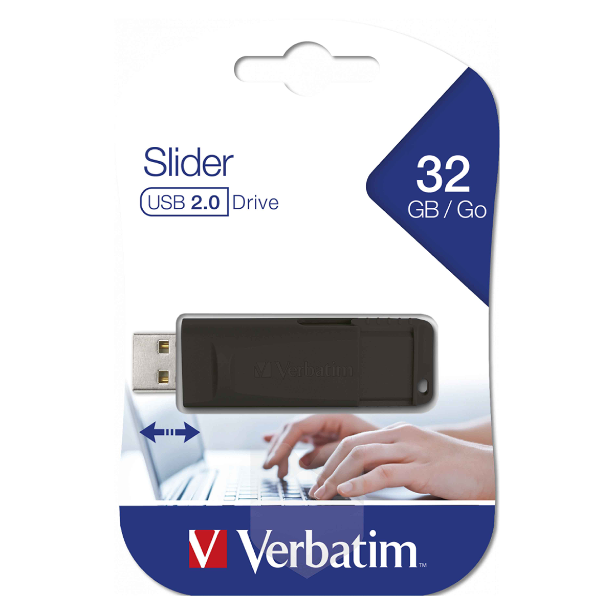 Pendrive Verbatim 32Gb Slider Usb Negro - Imagen 2