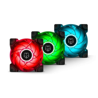 Kit 3 Ventiladores H-sync Rgb Funcion Pwm 4pines Nox