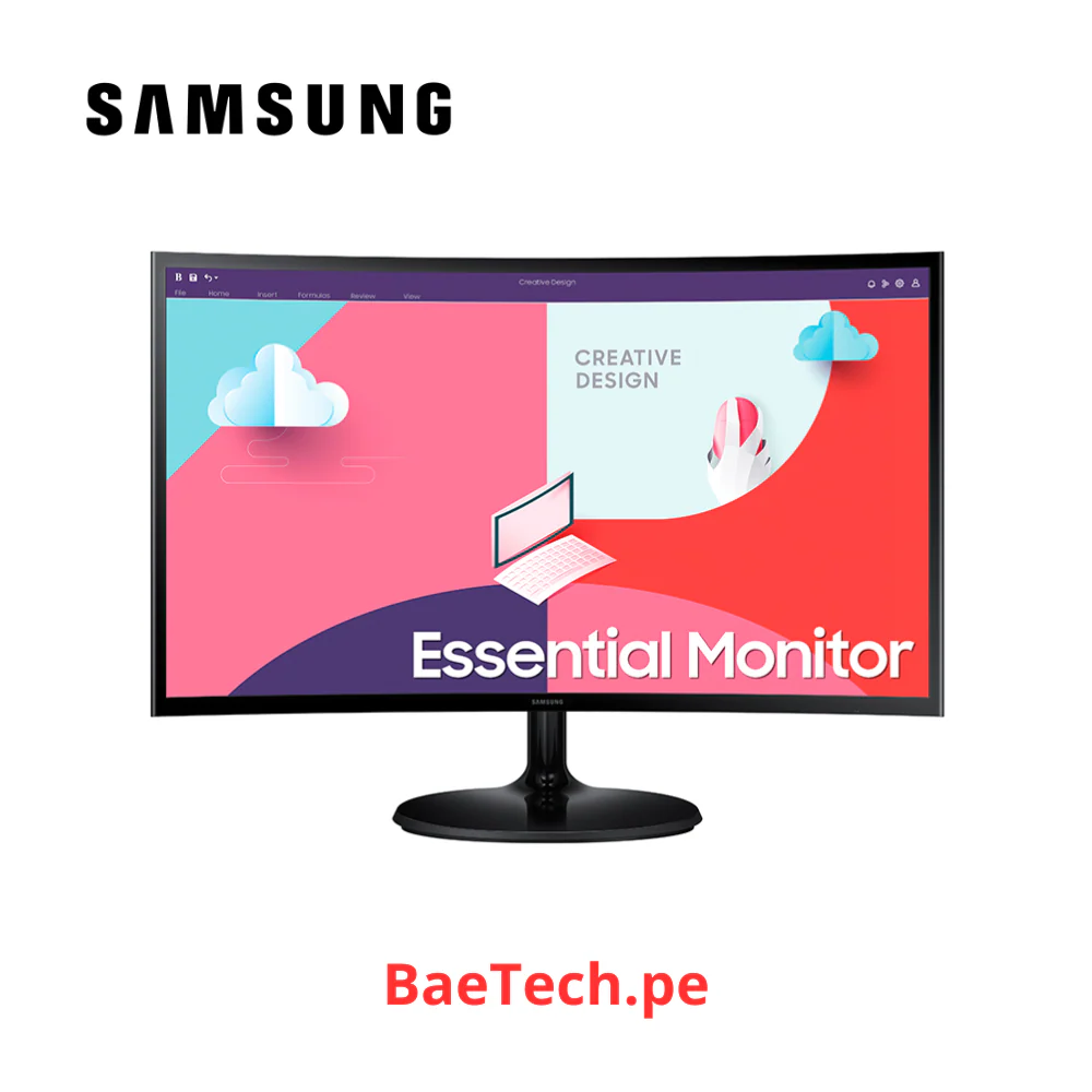 Monitor Samsung Curvo LS24C360EALXPE 24 LED 1920x1080 VA FHD 75Hz HDMI VGA - Imagen 2