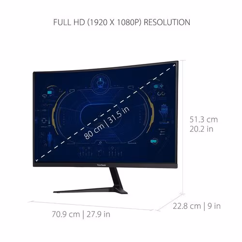Monitor LED ViewSonic OMNI VX3218-PC-MHD 32" Class Full HD Pantalla curva 16:9 - Imagen 4